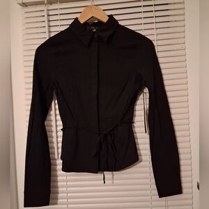 Iris Elegant Black Button-up Blouse